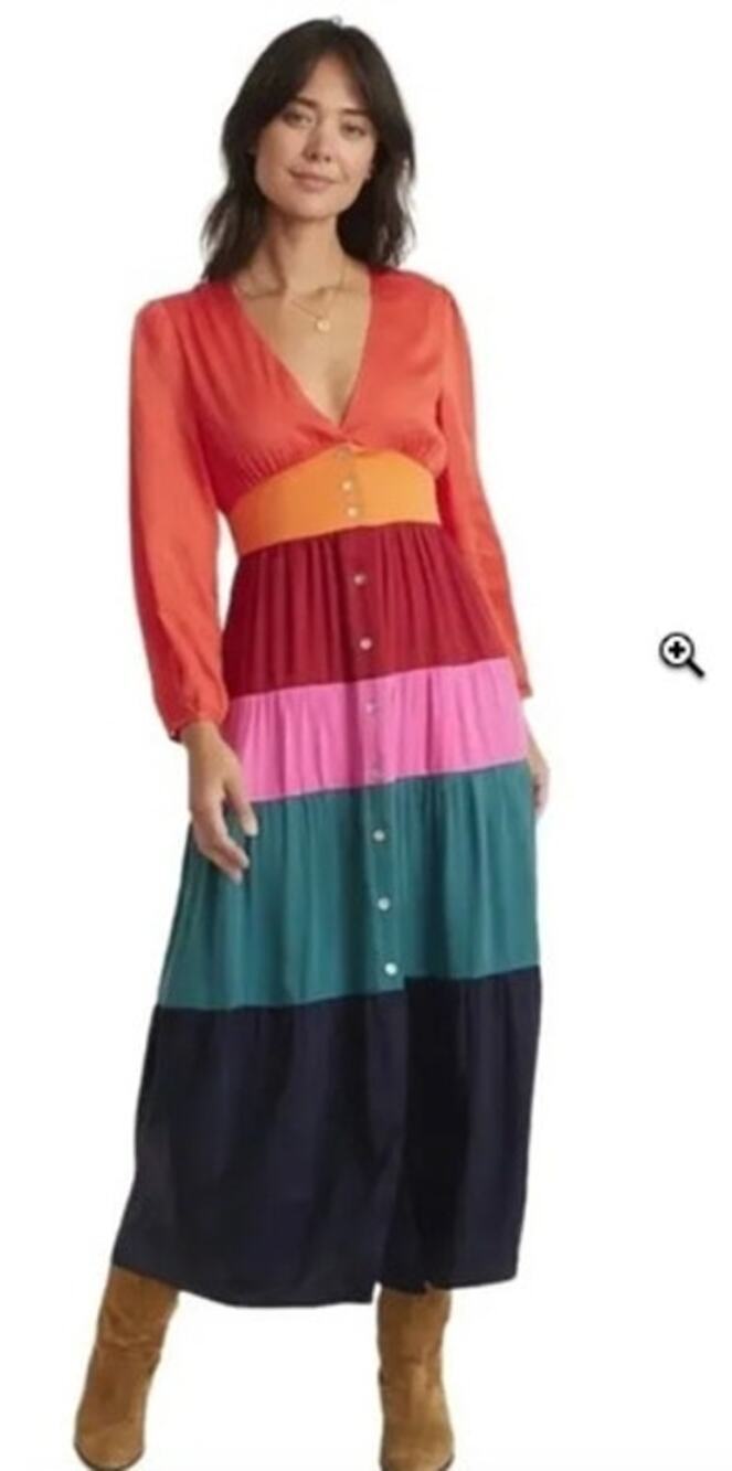 Marine Layer Maeve Colorblock Maxi Dress Multicolor NWT M